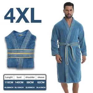 Luxury Gold Thread Bathrobe, Thick Warm Knee-Length, Quick-Dry Absorbent, Spa & Hotel Use, Unisex, Christmas Halloween Gift