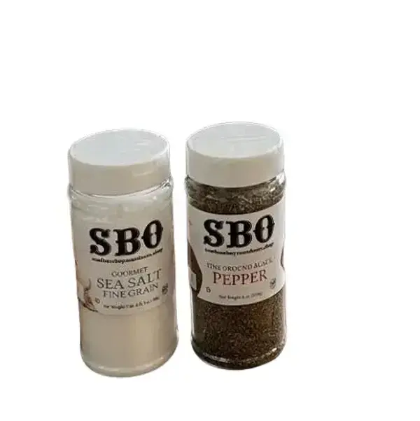 Southern Boyz Outdoors 2-Piece Salt and Black Pepper Spice Set - 17 oz Fine Grains, Bold Flavor, Sugar-Free No Added Sugar, US Pantry Staples for Cooking