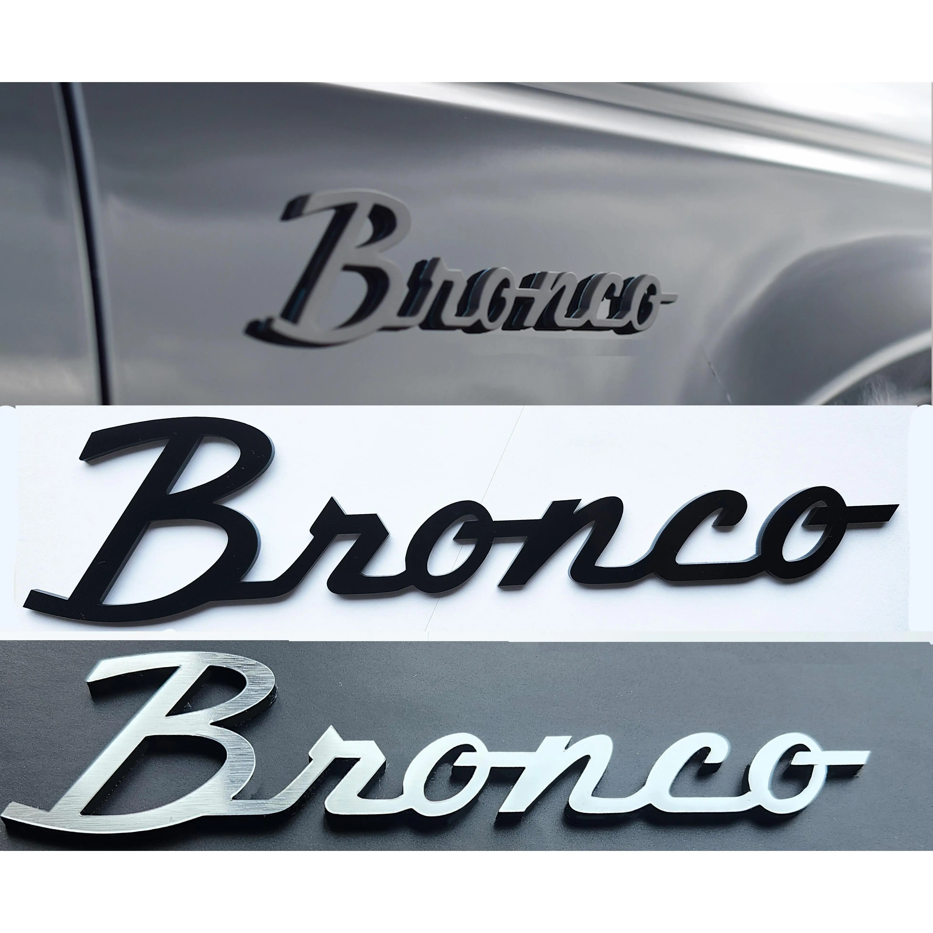 Classic Script Emblem Badge Logo for Ford Bronco / Sport SUV 4x4