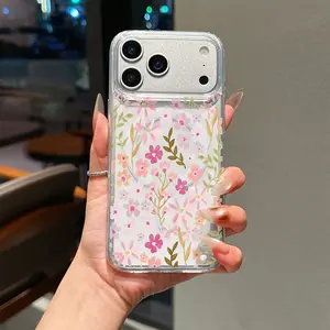 1pc Simple and stylish full-screen floral and green leaf pattern magnetic phone case, supports wireless charging, provides drop protection, and features magnetic adsorption. Compatible with iPhone 11/17 Pro Max /Galaxy S25/S24/S23.  A perfect holiday gift