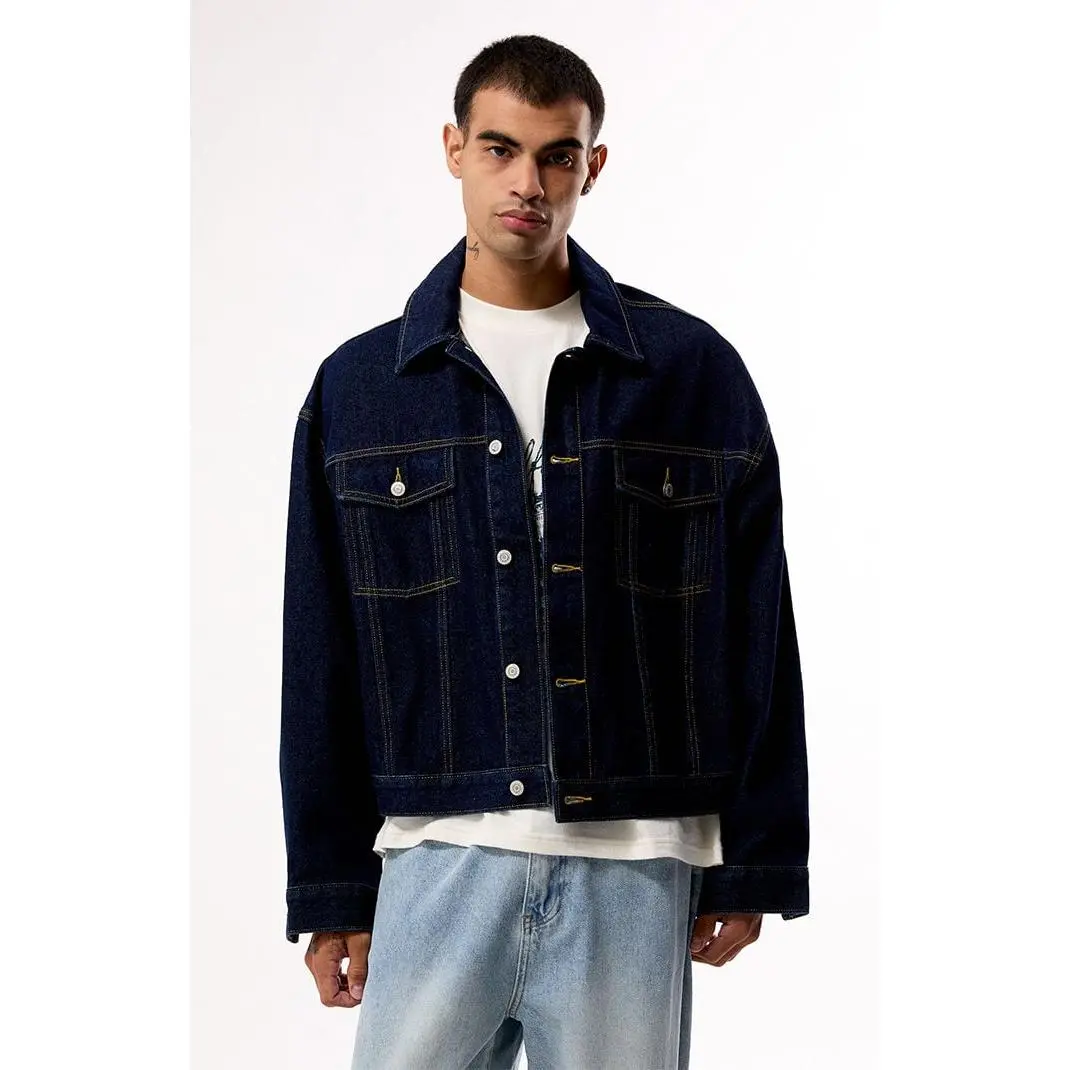 Pacsun Men's Dark Indigo Downtown Jean Jacket Pacsun Men's Dark Indigo Downtown Jean Jacket