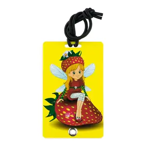 212 MAIN PVC Luggage Tag - Waterproof, Credit-Size, Rivet Fastener, Elastic Cord, Secure Closure, Princess Print, Info Storage, 2073 Stylish Design for Backpacks, Pet Carriers