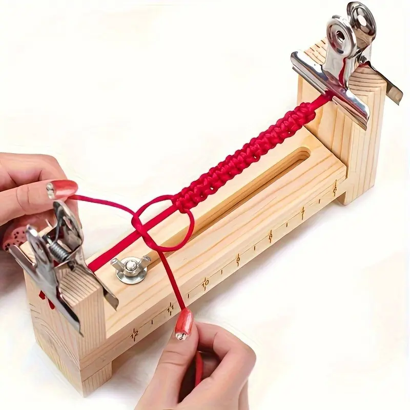 1 Set Adjustable Paracord Bracelet Making Kit, U-Shaped Wooden Frame, DIY Jewelry Crafting Tool, Handicraft, Ideal for Hobbyists