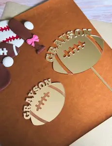 Custom Football Cake Topper with Name Personalized Acrylic Sports Charm for Kids Birthday Teen Party or Team Celebration Football Birthday Party Decoration Boys Sports Smash Cake Topper Custom Name Cake Decoration for Football Fans