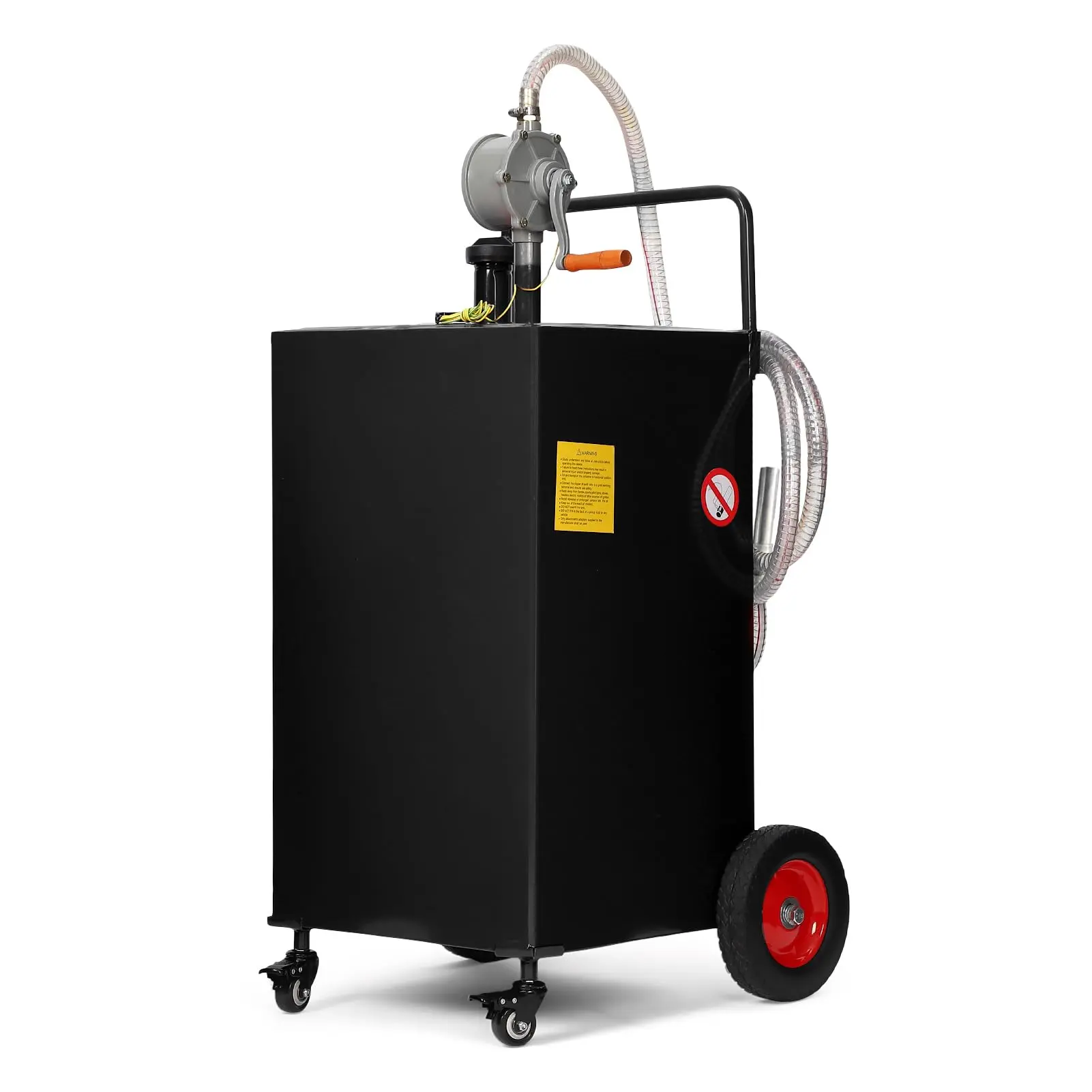 GARVEE 40 Gallon Fuel Caddy with Manual Pump - Heavy Duty Gasoline and Diesel Transfer Tank on 4 Wheels, Spill-Proof Portable Fuel Container for Boat, Truck, Lawn Mower, ATV, Garage, and Farm - Black