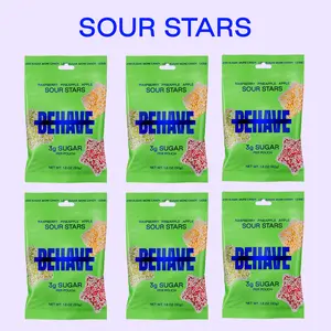 BEHAVE Low-Sugar Sour Candy Stars (6-Pack) - Raspberry, Pineapple, and Apple Flavors - Low Net Carb, Low Calorie, High Fiber - Keto & Diabetic Friendly - Natural Flavoring