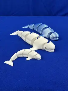 Beluga Whale Figurine – Articulated Ocean Decor | 3D Printed