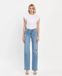 Lovervet High Rise Full Length Slim Wide Leg Jean