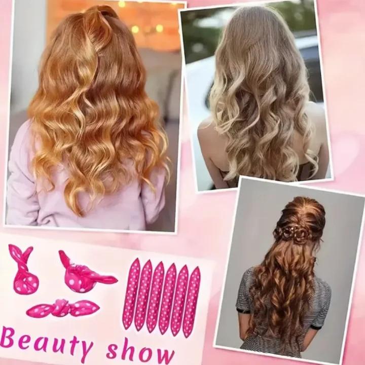 10PCS Soft Heatless Hair Curling Rods, Flexible Sponge Hair Rollers for Overnight Styling, DIY Natural Waves and Curls, Comfortable Sleeping Hair Curlers for Women
