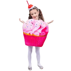 Cupcake Costume Dress for Kids – Pink Frosting Tunic with Sprinkles & Cherry Headband Girls Party Dress - Perfect For Halloween, Birthday, Pretend Play & Costume Party