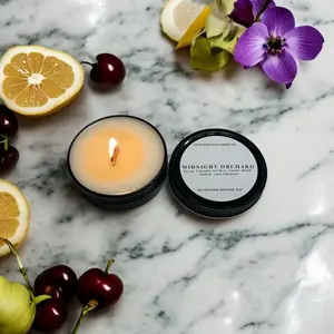 All Natural Soy Wax Candle - Midnight Orchard 2oz - Decor, Ornaments Freshener