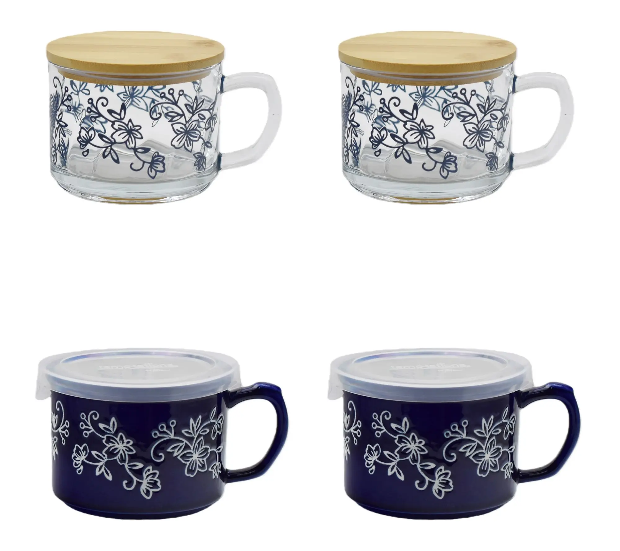 Temp-tations Set of 4 Ceramic and Glass Seal the Meal Mug Set Temp-tations Set of 4 Ceramic and Glass Seal the Meal Mug Set