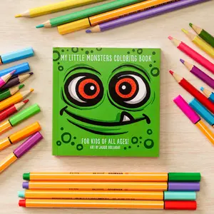 My Little Monsters Coloring Book #2 - 4" x 4" Pocket-Sized Book with 50 Unique Monsters, Markers Approved, Heavyweight Paper Stock