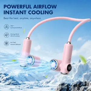 [Summervibes] Tukio 2026 New 100-Speed Magnetic Neck Fan, Wearable Personal Cooling Fan, Detachable & Foldable Rechargeable Fan with 360° Adjustable Airflow for Summer Travel & Outdoor Use