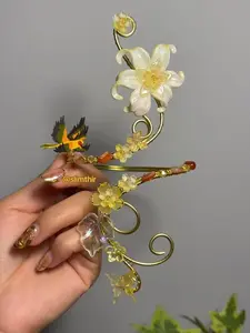 [NEW] Lemon Blossom Waltz Handmade Bracelets, Arm cuffs, Golden Floral Charm, Aesthetic Handmade Gift