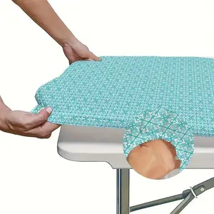 Outdoor Elastic Tablecloth, High Stretch Edge, Durable Polyester, Waterproof, Reusable, Ideal for Camping, Picnics, Garden Parties