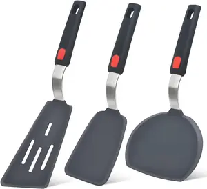 Silicone Spatula Turner Set of 3, Beijiyi 600°F Heat Resistant Cooking Spatulas for Nonstick Cookware, Large Flexible Kitchen Utensils BPA Free Rubber...