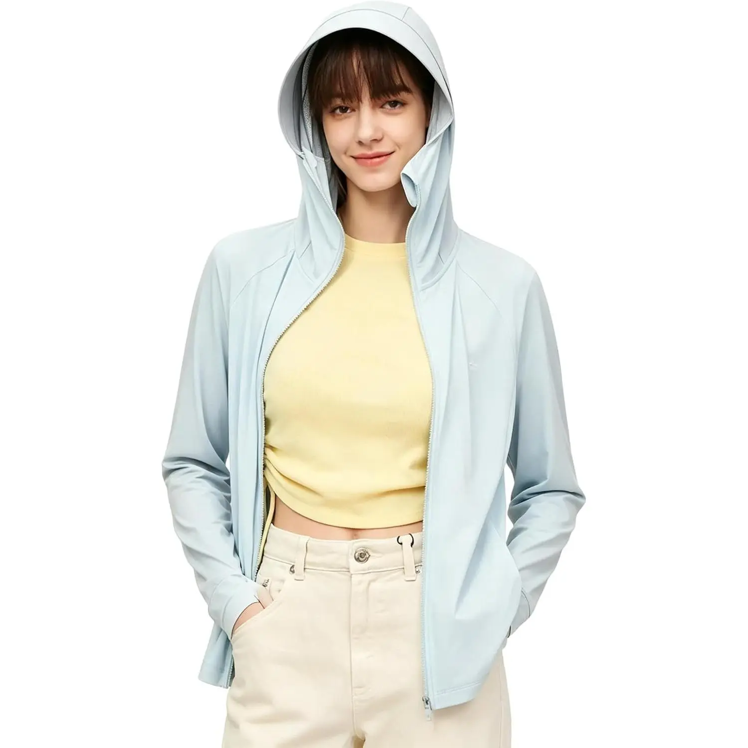 Womens UPF 50+ Sun Protection Jacket Lightweight Zip Up Sun Hoodie Outdoor Gift