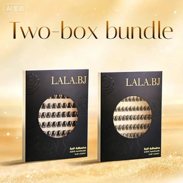【2-Box Bundle/Save More】【Customized Bundle】LALA DIY Self-Adhesive D-Curl and C-curl Wispy Individual Eyelash Clusters, No Glue Needed, False Eyelashes Extensions, Cosmetic Makeup