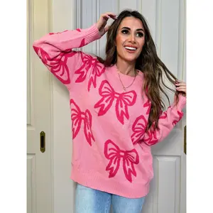Pink Duo Boutique Bow Sweater