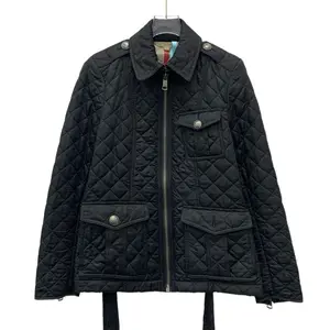 RDLT— Burberry Black Diamond Quilted Belted Jacket Size S