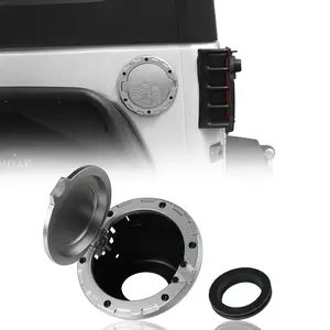 Hooke Road Half Face Fuel Gas Tank Cap Cover for 2007-2018 Jeep Wrangler JK