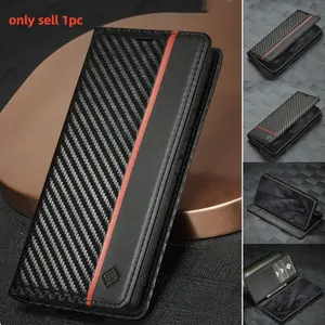 Carbon Fiber Leather Case for Google Pixel 10 9 Pro XL 10A 9A 8 7 6 Pro 7A 10Pro 9Pro Business Flip Cover Card Slot Phone Wallet Accessories