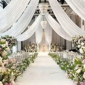 Wedding Arch Drapery, Wedding Arched Backdrop, Ceiling Hanging Decor, Party Tablecloth, Chair Back Decoration, Ideal for Weddings, Parties, Festivals