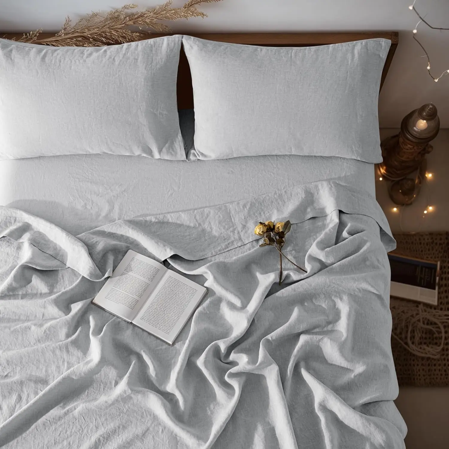 100% Linen Sheets - Full Size - 4 Piece Set - 19" Deep Pocket