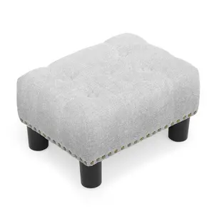 Foot Stool Ottoman, Small Ottoman Foot Rest with Legs, Rectangle Foolstool Ottomans for Couch, Ottoman Foot Stools for Living Room Entryway
