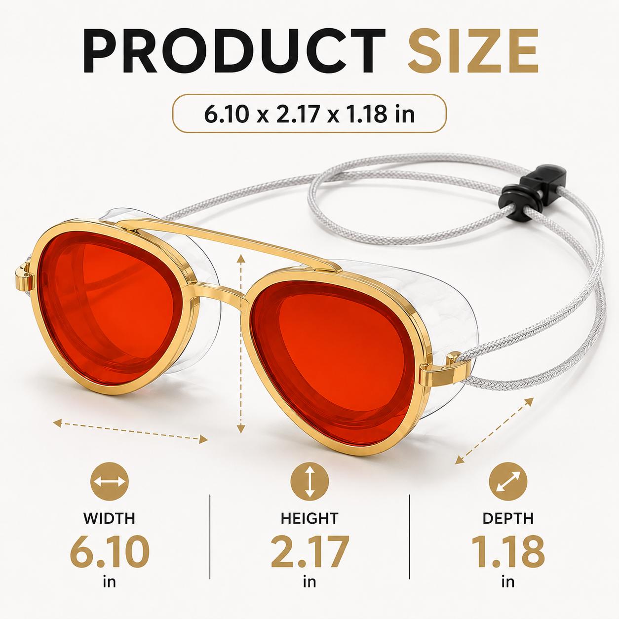2-in-1 Polarized Swim Goggles & Sunglasses, Gold Frame Red Tinted Anti-Fog Goggles with UV Protection, 180° Wide View Silicone Seal for Adults