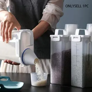 A set of four kitchen-specific moisture-proof storage containers with insect-proof, airtight, and fresh-keeping features, durable in use. Suitable for grains, nuts, rice, and flour.