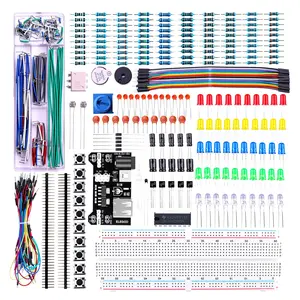 ELEGOO Upgraded Electronics Fun Kit w/Power Supply Module, Jumper Wire, Precision Potentiometer, 830 tie-Points Breadboard Compatible with Arduino, STM32