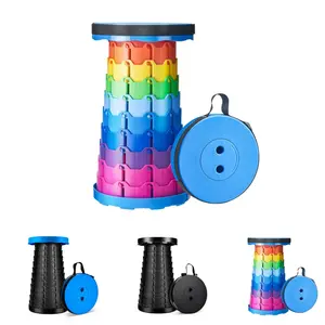 Portable Folding Stool - Lightweight & Sturdy, 180KG Load Capacity, Retractable Collapsible Stool for Camping, Fishing, Hiking, BBQ, Indoor & Outdoor Use