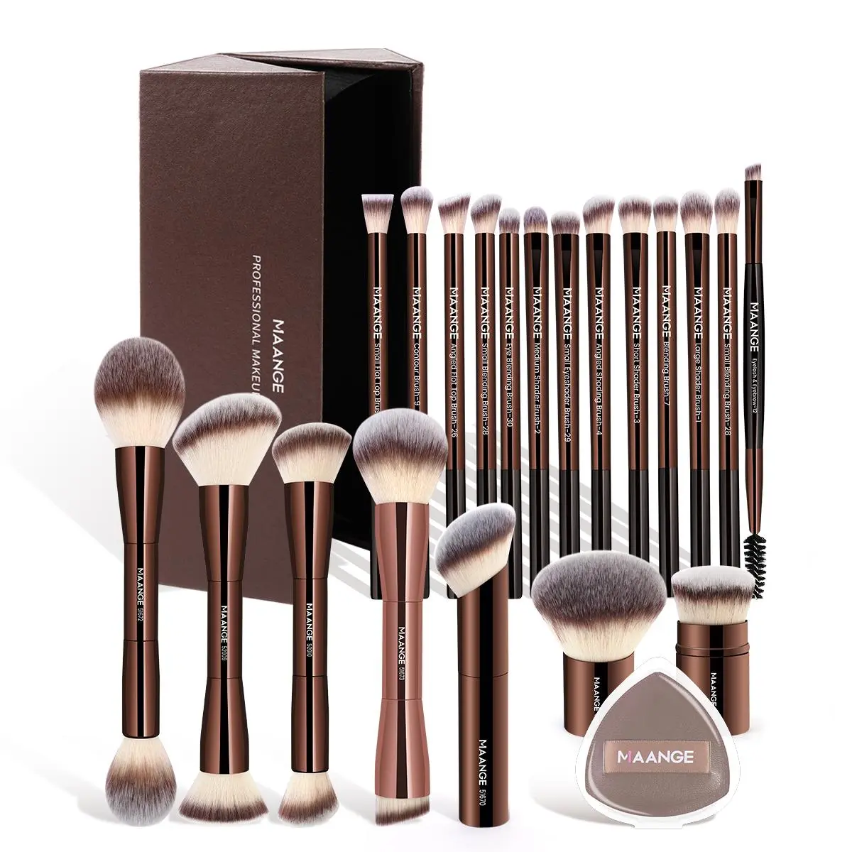 Makeup Brush Set with Storage Box, Makeup Brushes & 1 Count Air Cushion Puff & 1 Count Storage Box, Professional Makeup Tools for Women, Cosmetics Makeup Tool