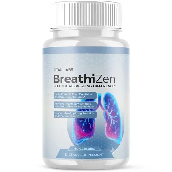 BreathiZen Advanced Lung Health Dietary Healthcare Support Supplement Pills, 1 Pack (60 Capsules), Natural Herbal Blend, Energy Boost, Prop 65 Safe
