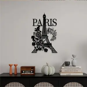1pc Eiffel Tower Metal Wall Art, Artistic Eiffel Tower Statue Mural, Perfect for Paris Room, Study, Travel Wall Decor, Bastille Day Decor, Ideal Gift for Francophiles