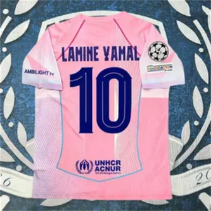 25 26 Barca Pink #10 Yamal Short sleeve Soccer jersey