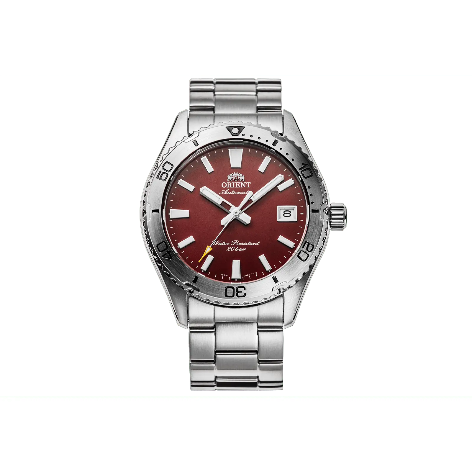 Orient Unisex Diver Automatic Date Wristwatch - 40mm Stainless Steel Case, Red Dial, Luminous, Sapphire Crystal, 200m Water Resistance, RA-AC0Q09R30B, Mechanical, Date Display, 100M - 200M