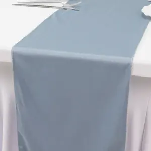 Scuba Polyester Table Runner 12"x108" Dusty Blue - Wrinkle-Free Table Linen