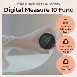 Easy Tape Smart Digital Tape Measure - 1.8-Inch VA LCD Display, USB Rechargeable, 10 Practical Functions for Accurate Measurements