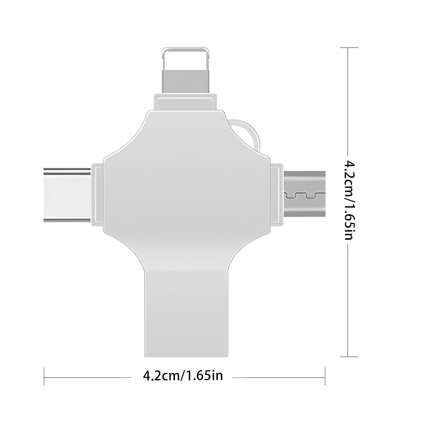 2TB USB Flash Drive,4 in 1 High Speed USB 3.0 Memory Stick,Thumb Drive,USB flash drive for iPhone iPad,External Storage for iPad,Android Phones,PC and More Devices,Memory stick storage for photo and video backup