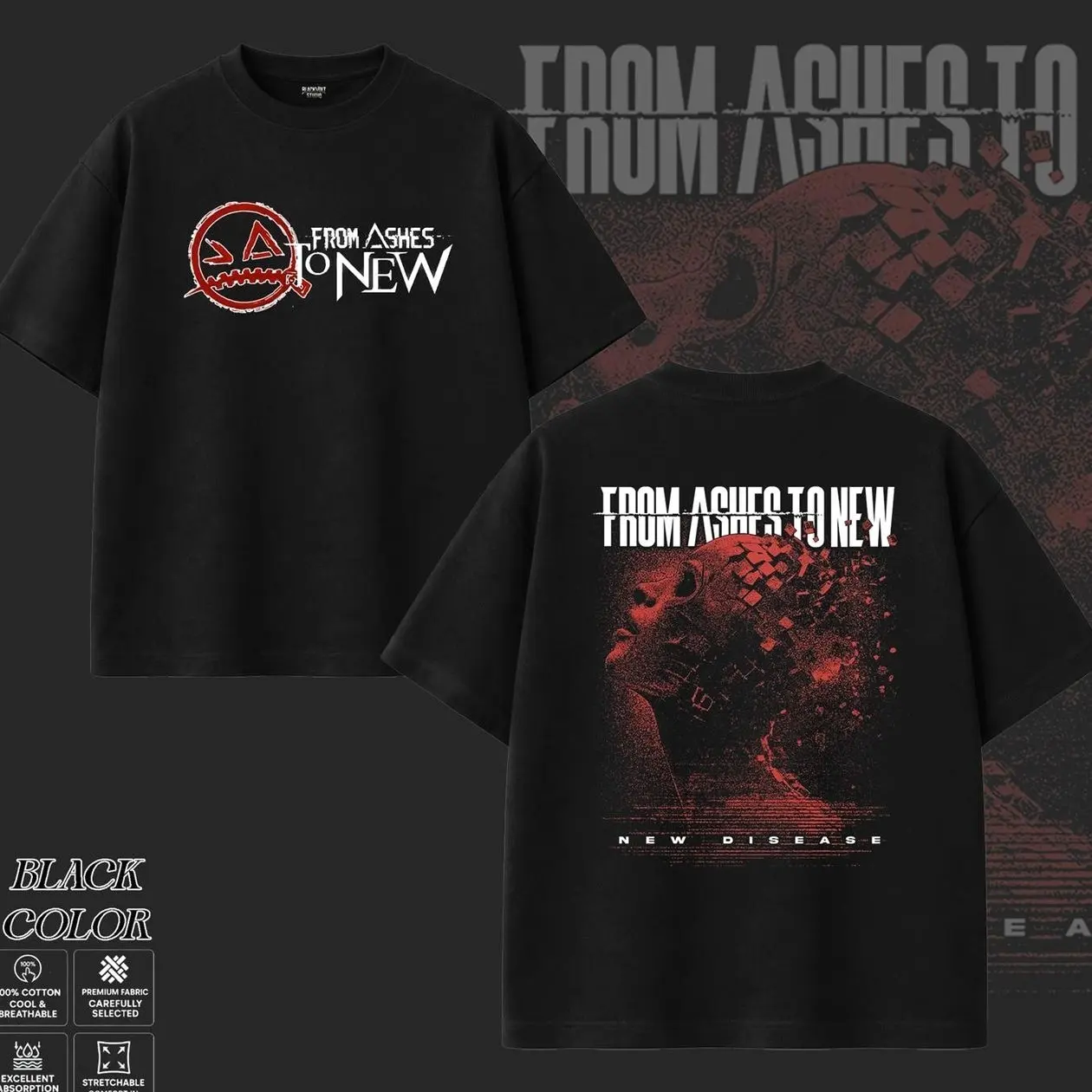 From Ashes to New Band T-Shirt Collection, The Band From Ashes to New Graphic Tee, Vintage Rap Metal Shirt, Dark Skull Artwork Shirts, Heavy Rock Band Merch, Gift for Metal Music Lovers, Merch for Men & Women 5QD