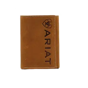 Ariat Men's Medium Brown Vertical Logo Trifold Wallet A3545344