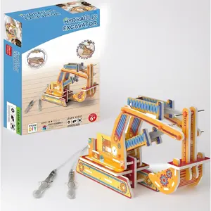 STEM Pneumatic Excavator Model Kit – DIY Science Toy for Kids, Build a Working Digging Machine with Air Pressure Syringe & Tubing. Hands-On STEM Learning & Engineering Fun. Great Gift for Ages 8-12.
