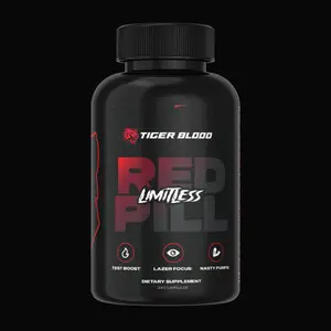 Tiger Blood Labs - Limitless Red Pill – 240 Capsules - Power Your Performance & Focus Formula - Vitamin D3 - Alpha GPC - Zinc - Magnesium - Ashwagandha - Tribulus - Green Tea Extract - Shilajit Extract - & More Healthcare Fitness Supplement