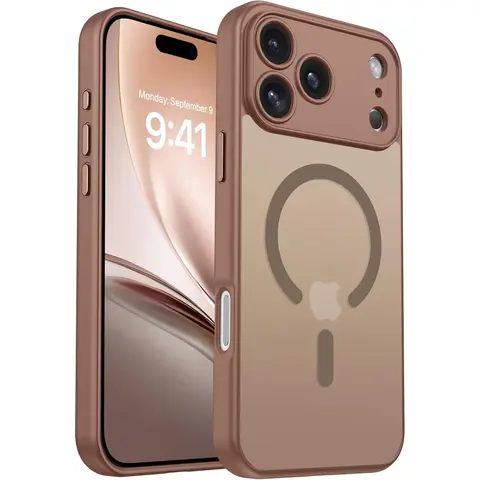 Magnetic Cellphone Casing Cover for iPhone 18 Pro Max/18 Pro,17 Pro Max,16,15,14,13,12,11 Plus Handheld Devices, Transparent Back Accessory with Upgraded Full Camera Protection, MagSafe Compatibility, Translucent Matte Finish, Drop & Shock Resistance
