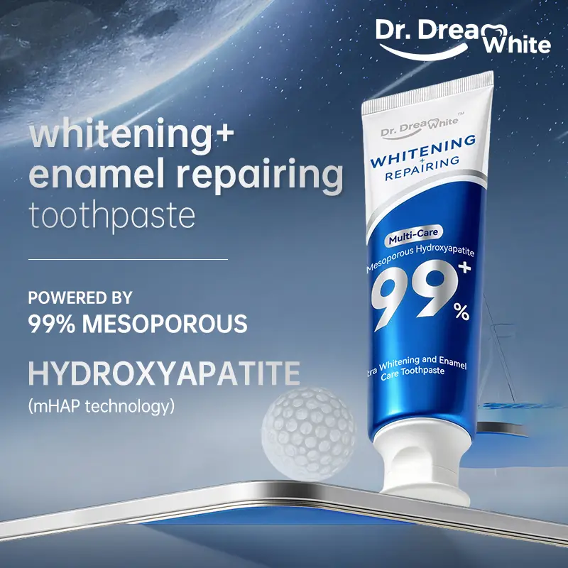 【Clinical Grade】Dr.DreamWhite Mesoporous 99%Hydroxyapatite nHAP Toothpaste Oral care | Ultra Whitening  &  Enamel Reparing | Freshens Breath | Fights Plaque | Non Fluoride | Cucumber Melon & White Tea Flavor | 5.29oz | 4 tubes pack