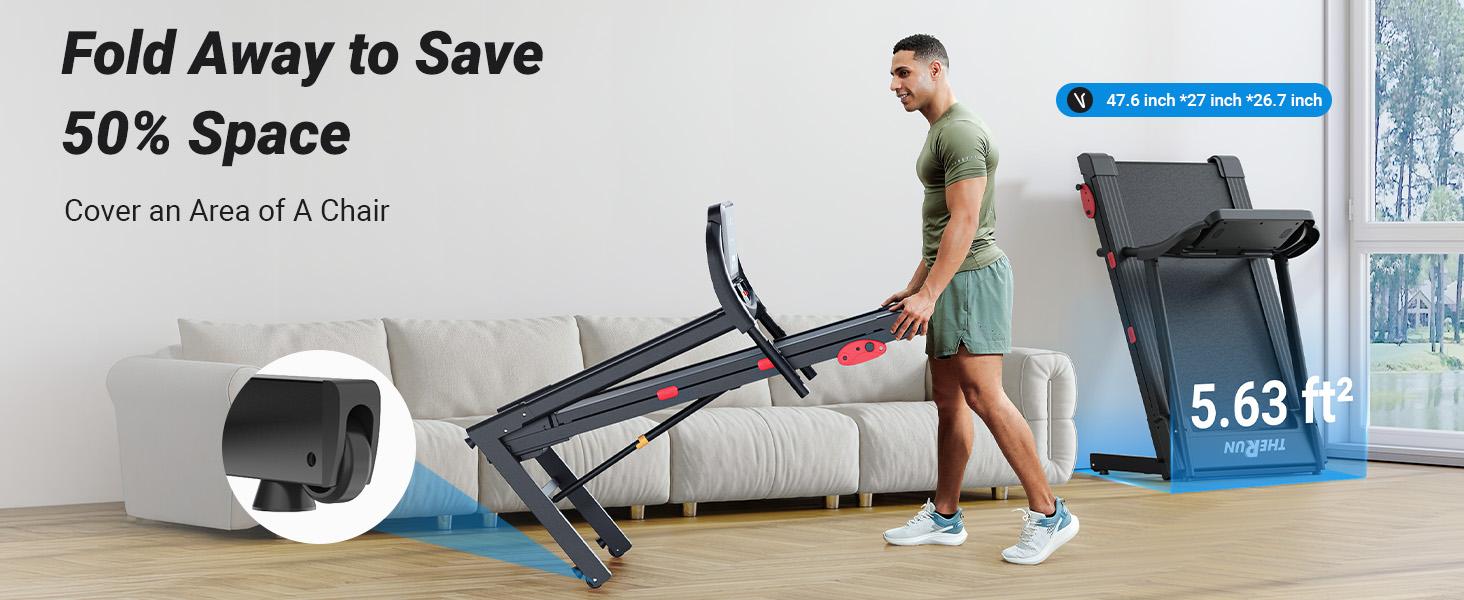 0-6% Manual Incline Treadmill, 300 lbs Capacity Treadmill with Manual Incline, 3.0 HP, Heart Rate Monitoring, Wider Running Belt