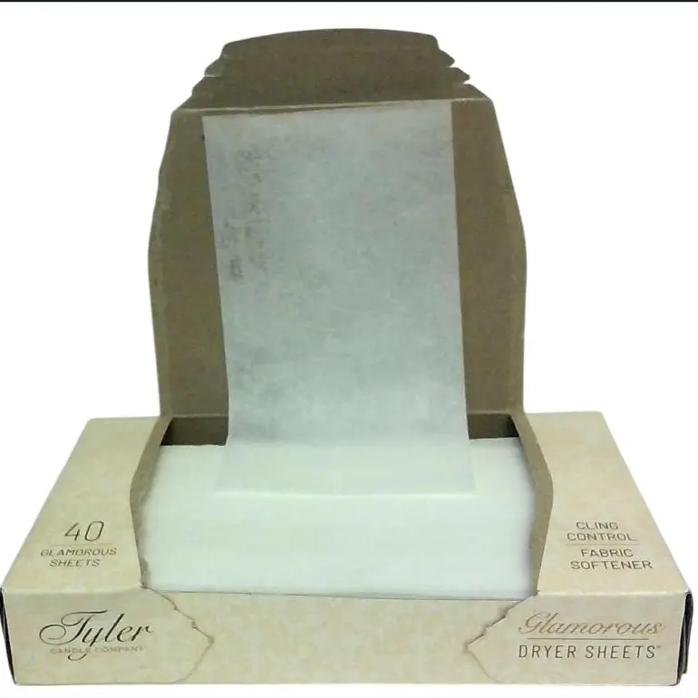 Tyler Candles Diva Floral + Fruit Scented Anti-Static Dryer Sheets - 40 Sheets, Wrinkle-Resistant Softener, Durable Home Care Laundry Accessory, Maintains Freshness, with Reusable Storage Box for Detergent Complement Use